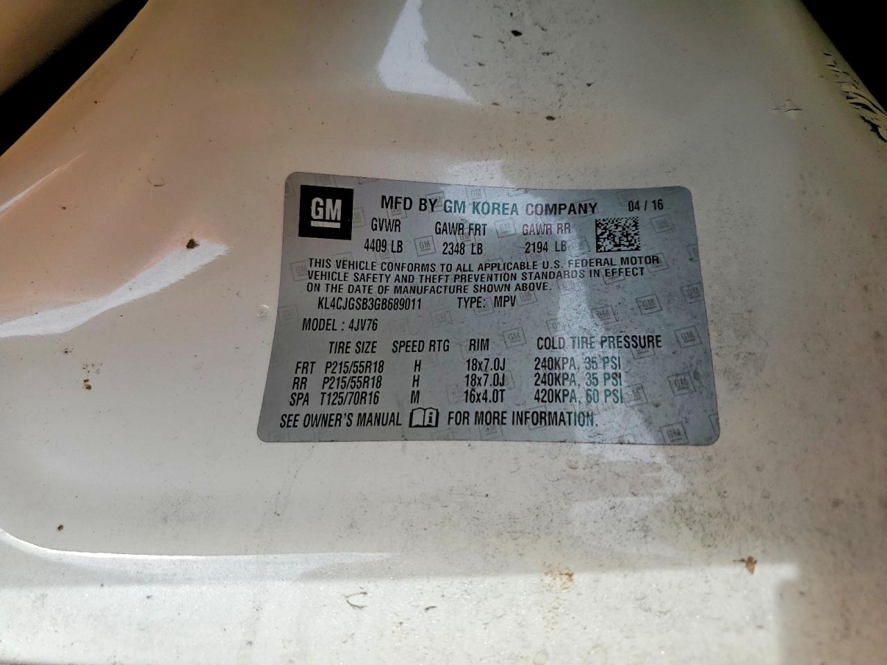 2016 BUICK ENCORE photo 13