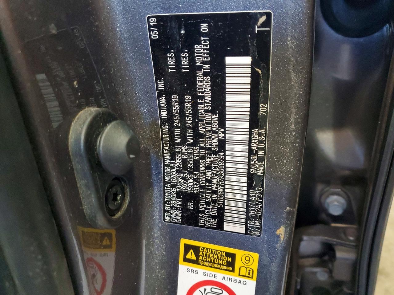 2019 TOYOTA HIGHLANDER HYBRID LIMITED photo 13
