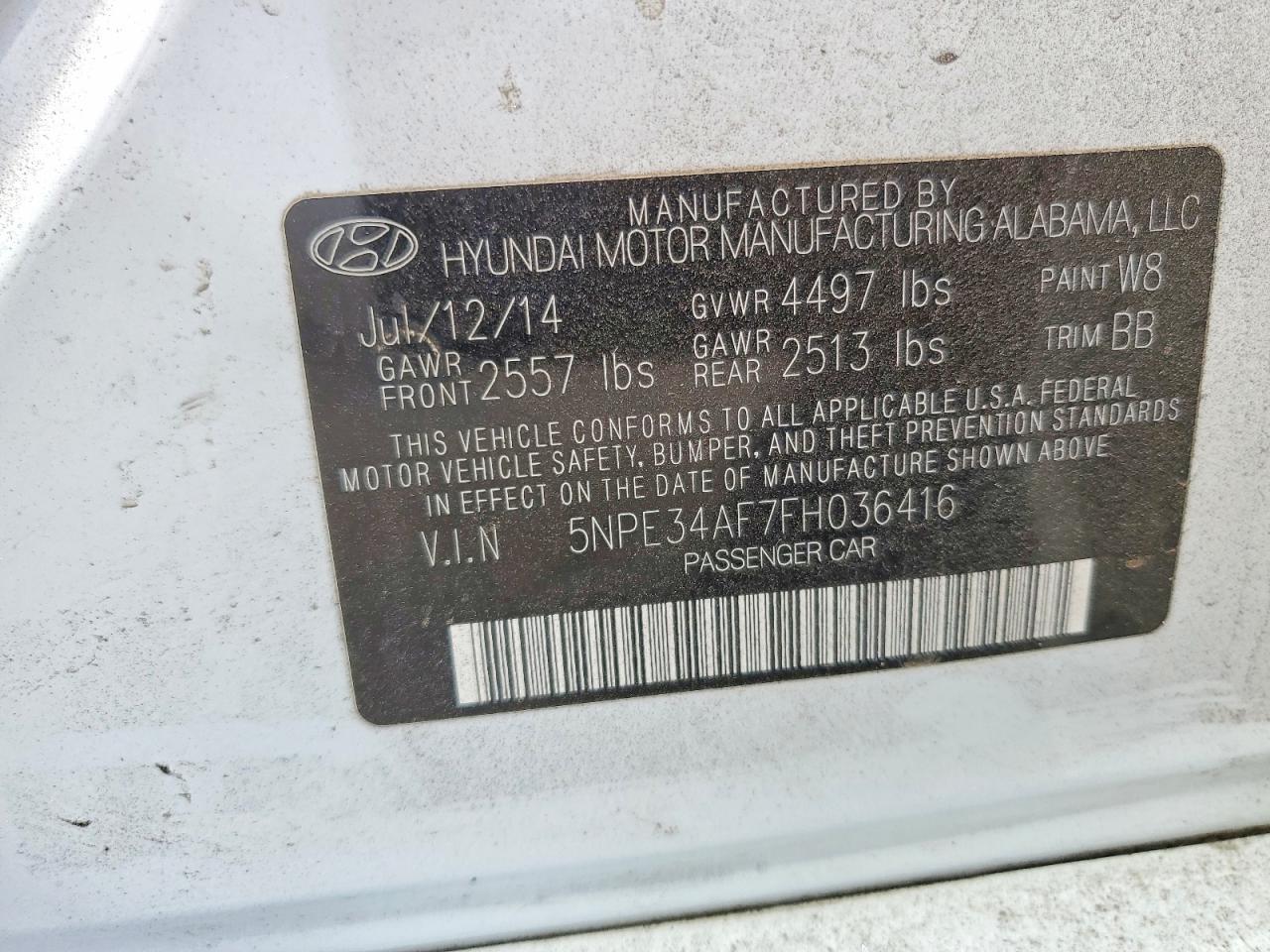 2015 HYUNDAI SONATA SPORT photo 23