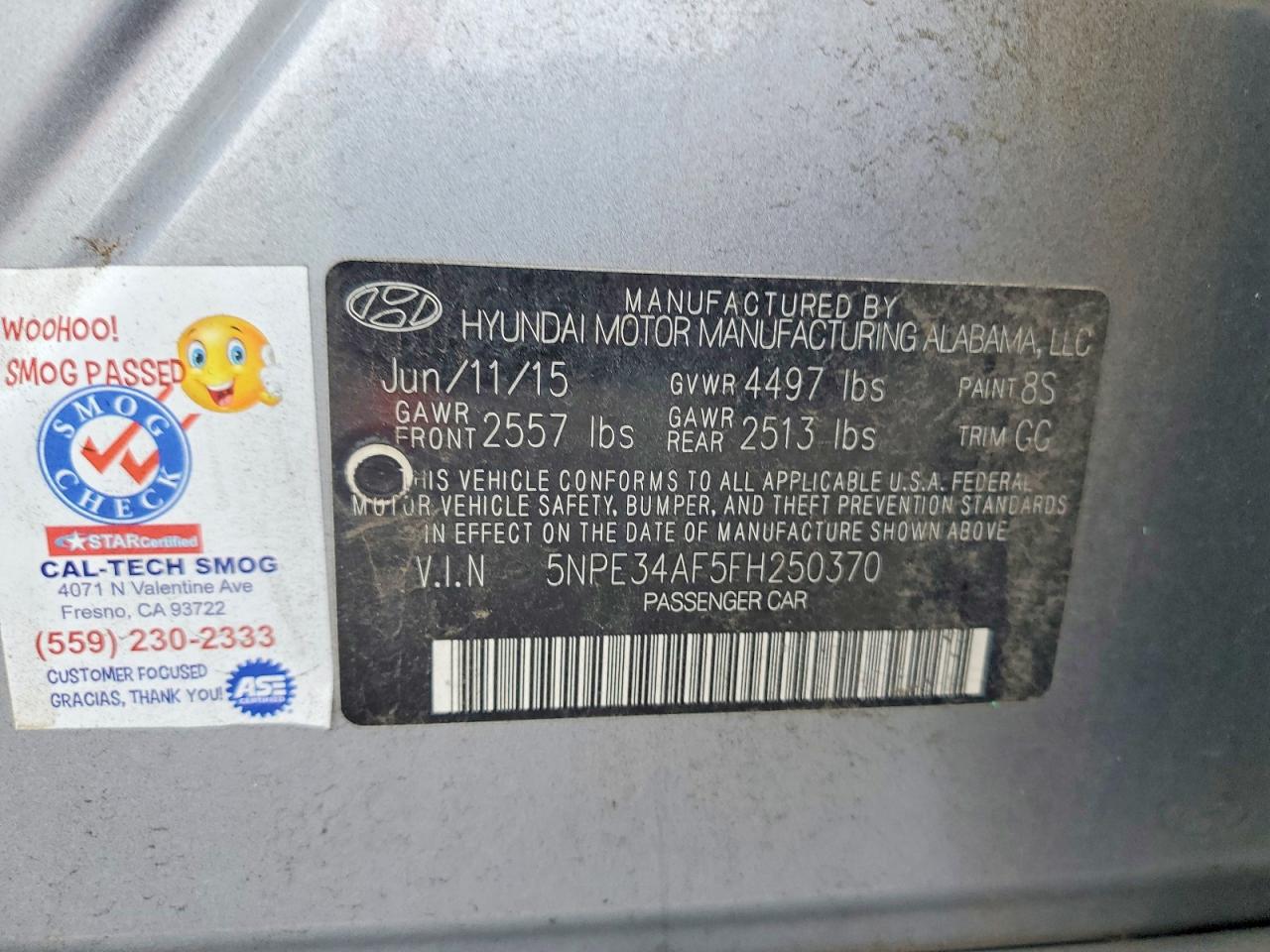 2015 HYUNDAI SONATA SPORT photo 12