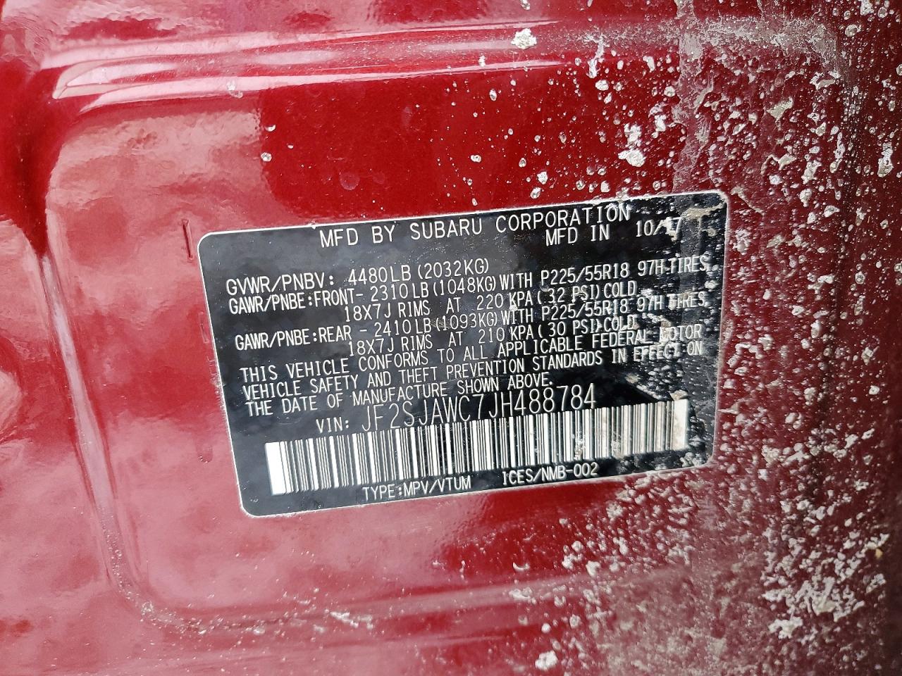2018 SUBARU FORESTER 2.5I TOURING photo 13