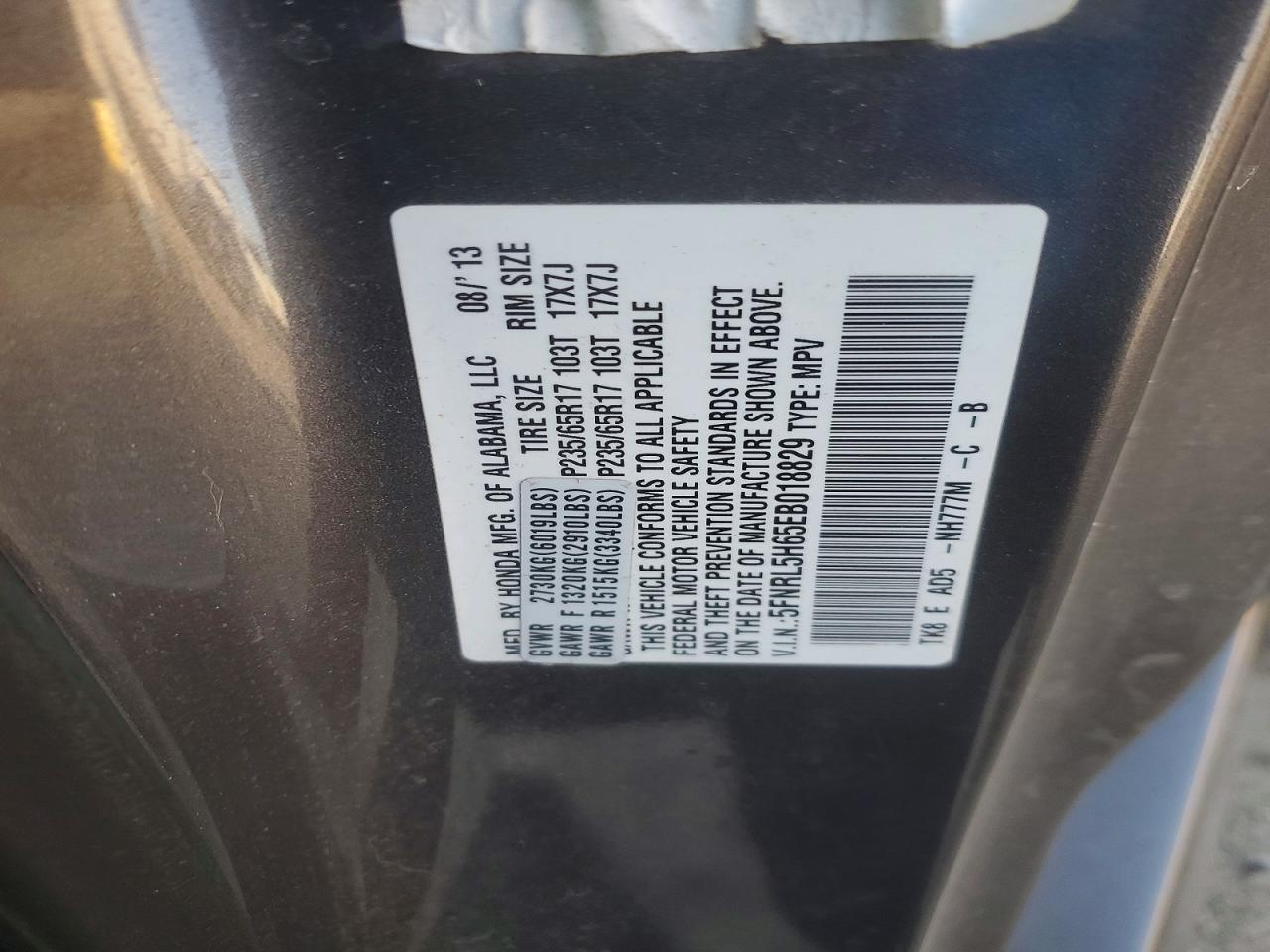 2014 HONDA ODYSSEY EXL photo 13