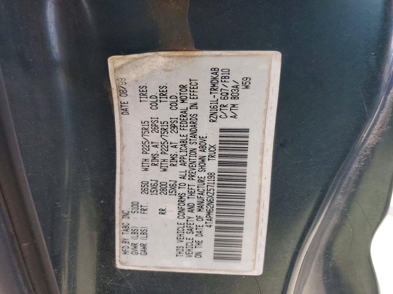 1999 TOYOTA TACOMA photo 12