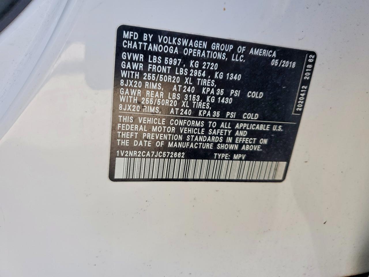 2018 VOLKSWAGEN ATLAS SEL PREMIUM photo 13