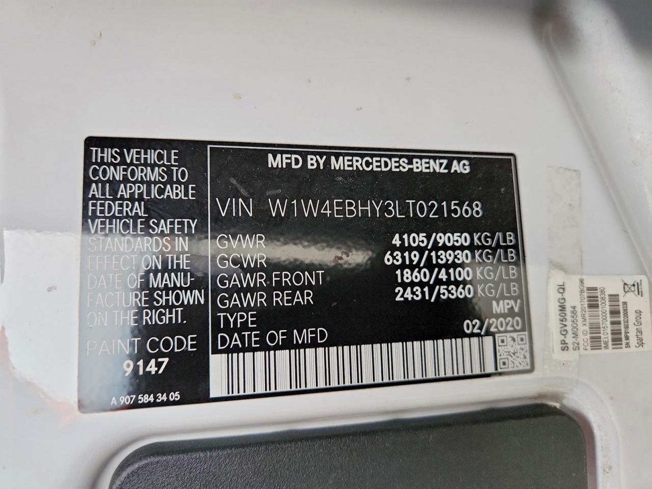 2020 MERCEDES-BENZ SPRINTER 2500 photo 25