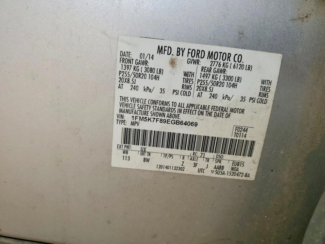 2014 FORD EXPLORER LIMITED photo 23
