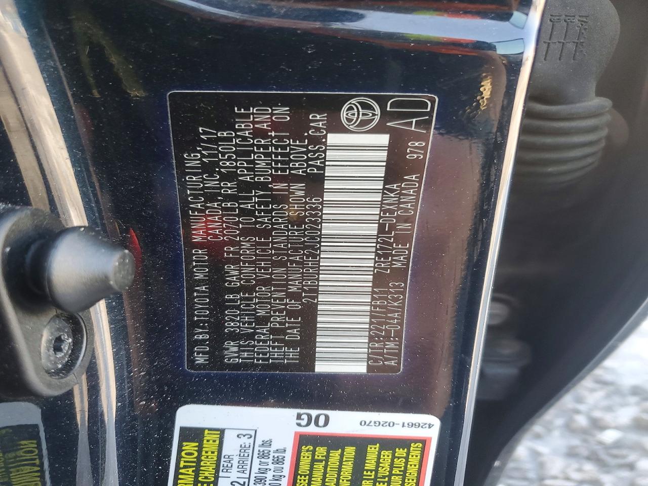 2018 TOYOTA COROLLA LE photo 25