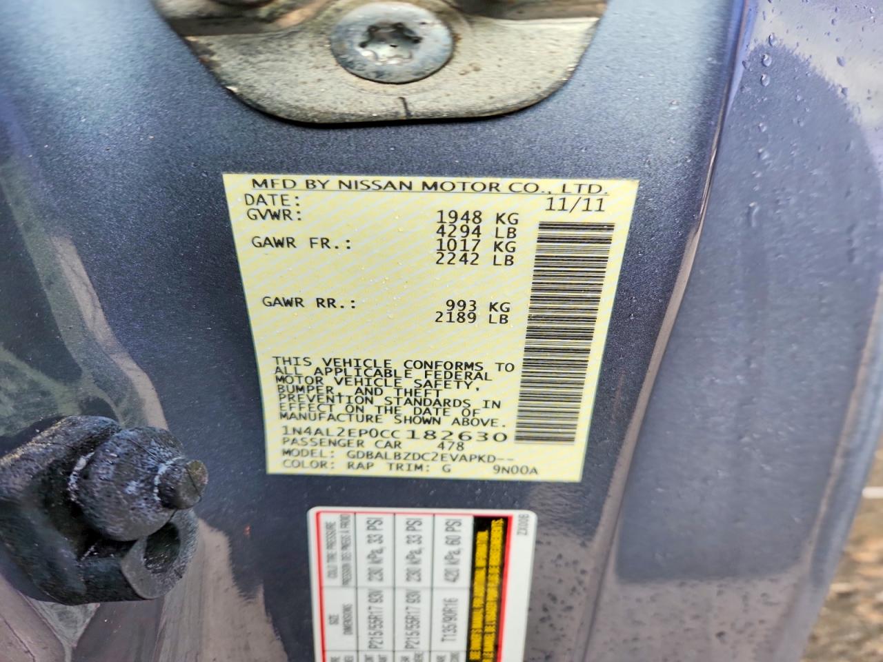 2012 NISSAN ALTIMA 2.5 S photo 34