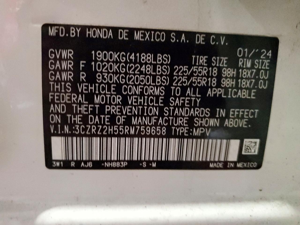 2024 HONDA HR-V SPORT photo 13