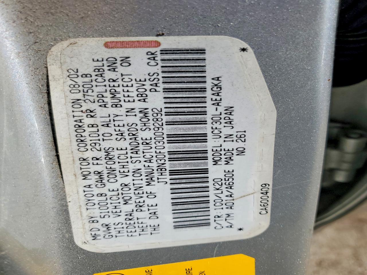 2003 LEXUS LS 430 photo 12