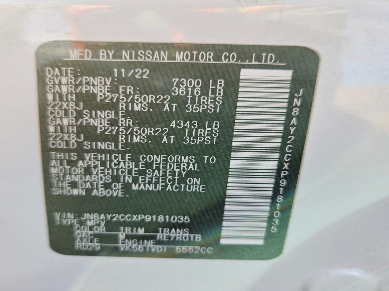 2023 NISSAN ARMADA PLATINUM photo 13