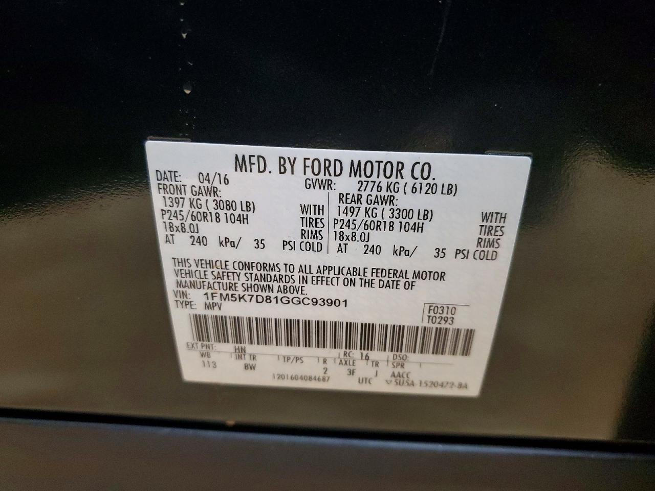2016 FORD EXPLORER XLT photo 13