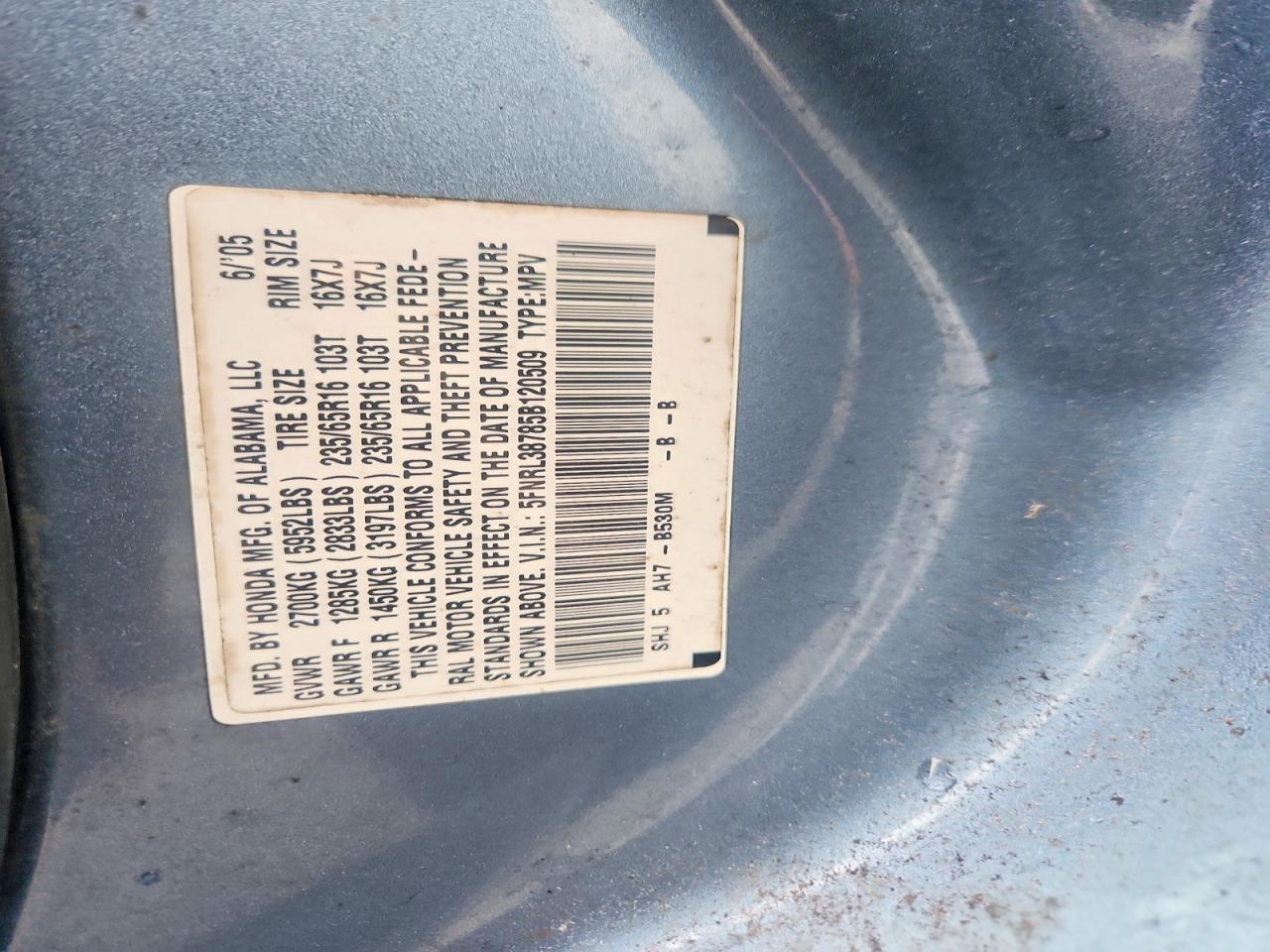 2005 HONDA ODYSSEY photo 13