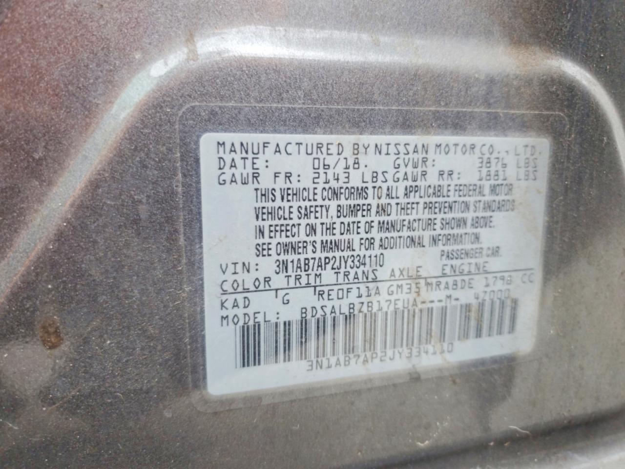 2018 NISSAN SENTRA S photo 37