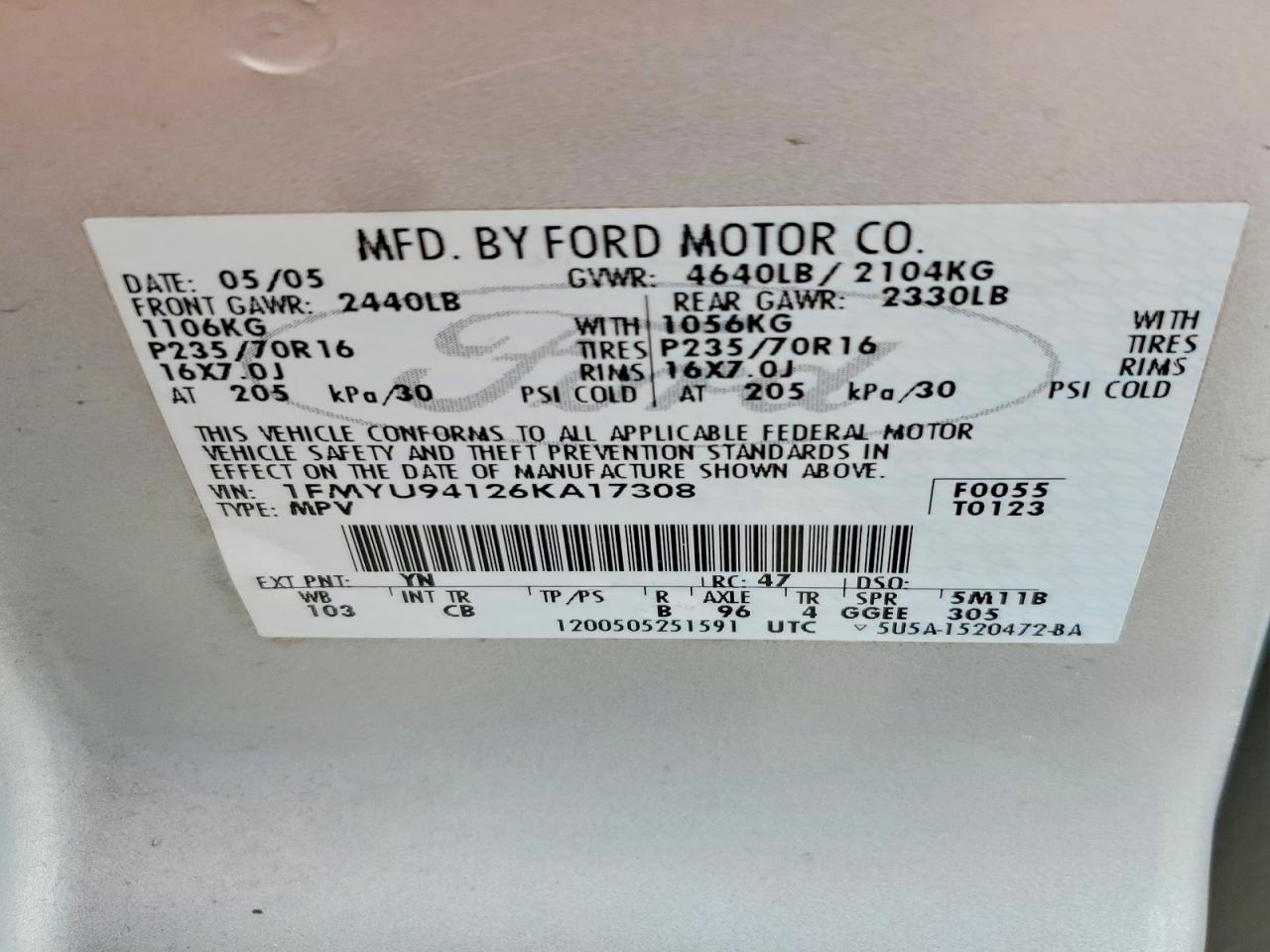 2006 FORD ESCAPE LIMITED photo 13