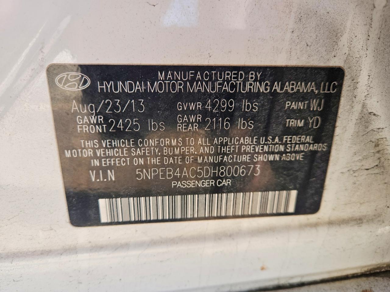 2013 HYUNDAI SONATA GLS photo 25
