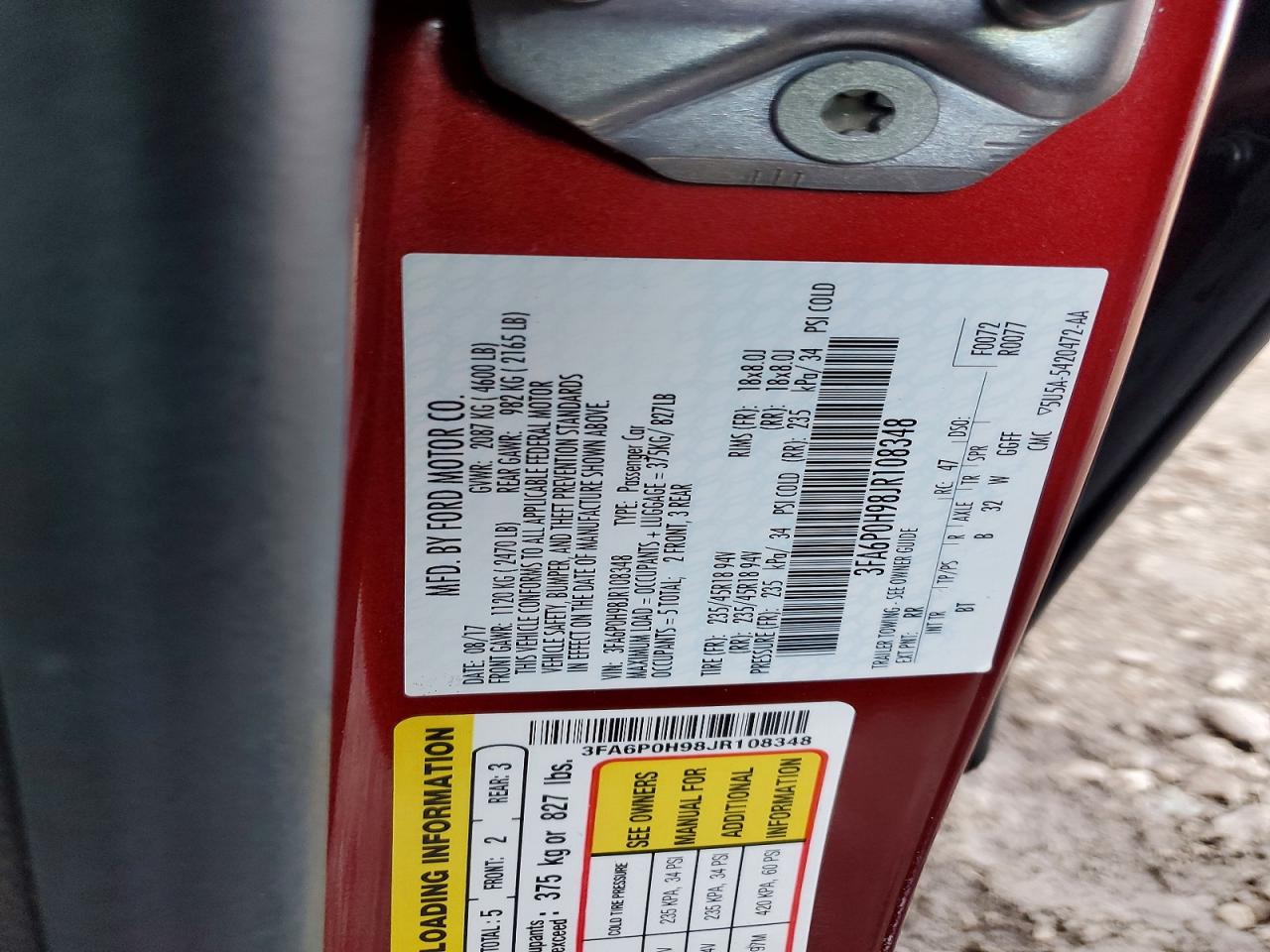 2018 FORD FUSION SE photo 12