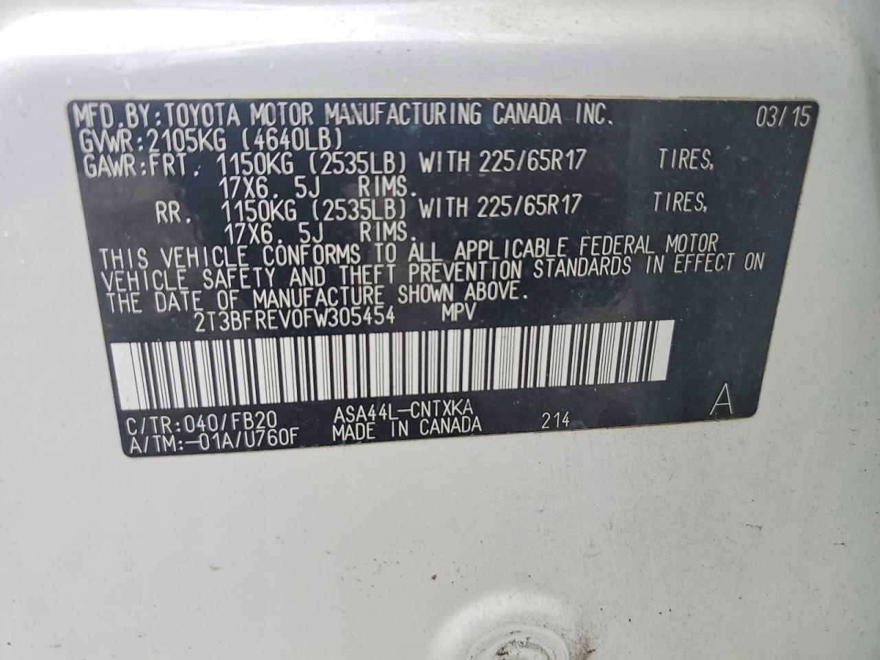 2015 TOYOTA RAV4 LE photo 40