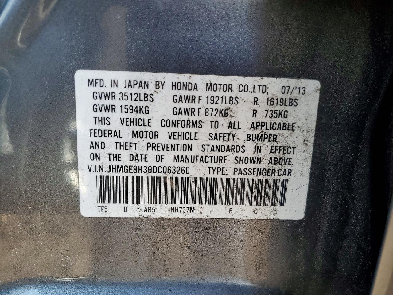 2013 HONDA FIT photo 13