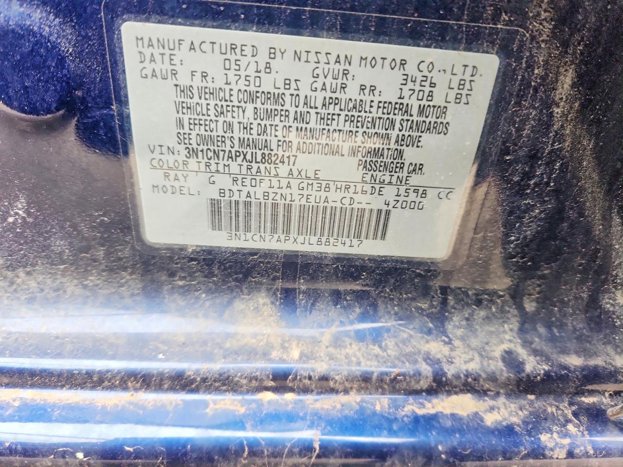2018 NISSAN VERSA S photo 23