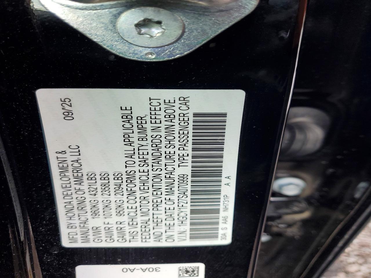 2025 HONDA ACCORD LX photo 12