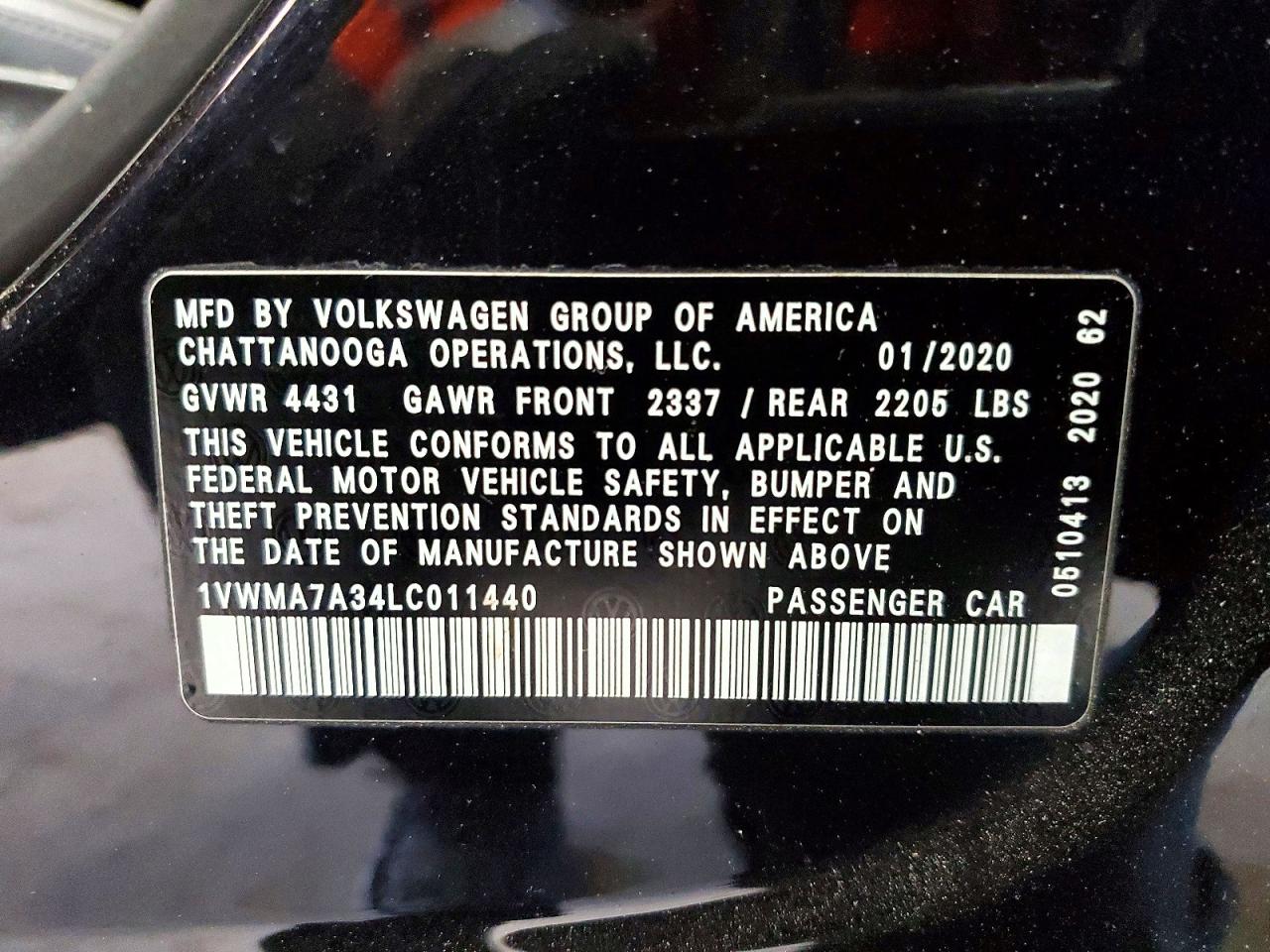 2020 VOLKSWAGEN PASSAT R-LINE photo 12