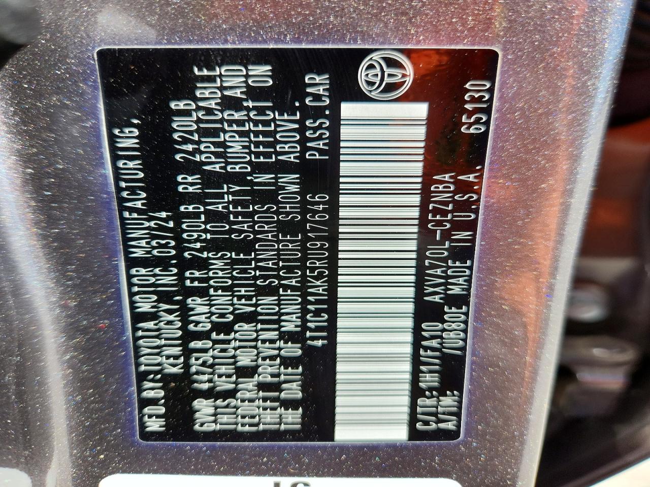 2024 TOYOTA CAMRY LE photo 37