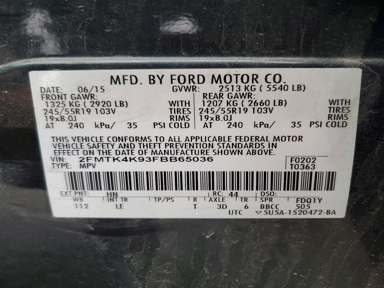 2015 FORD EDGE TITANIUM photo 13