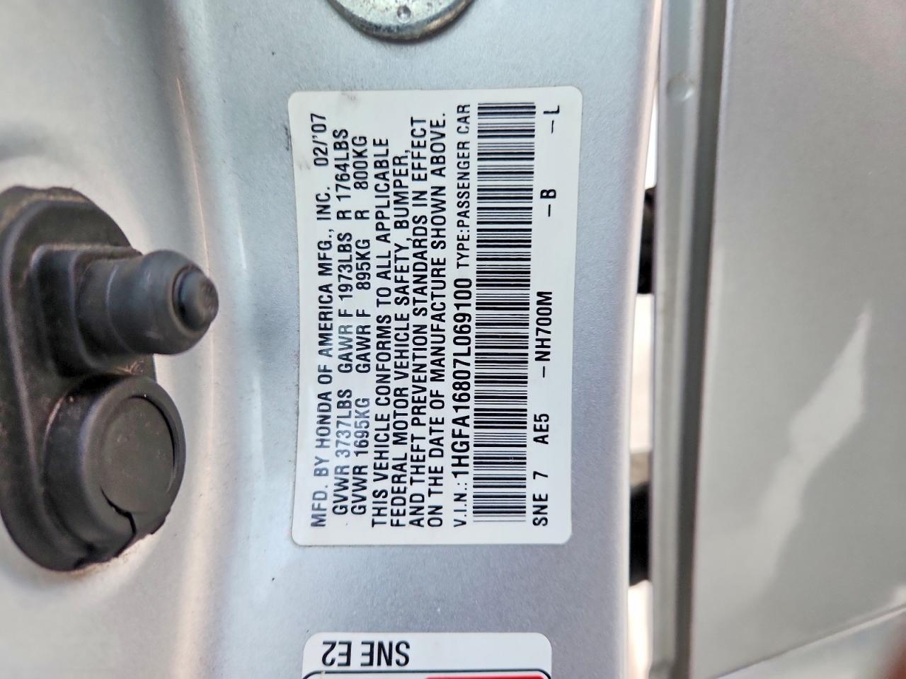 2007 HONDA CIVIC EX photo 13