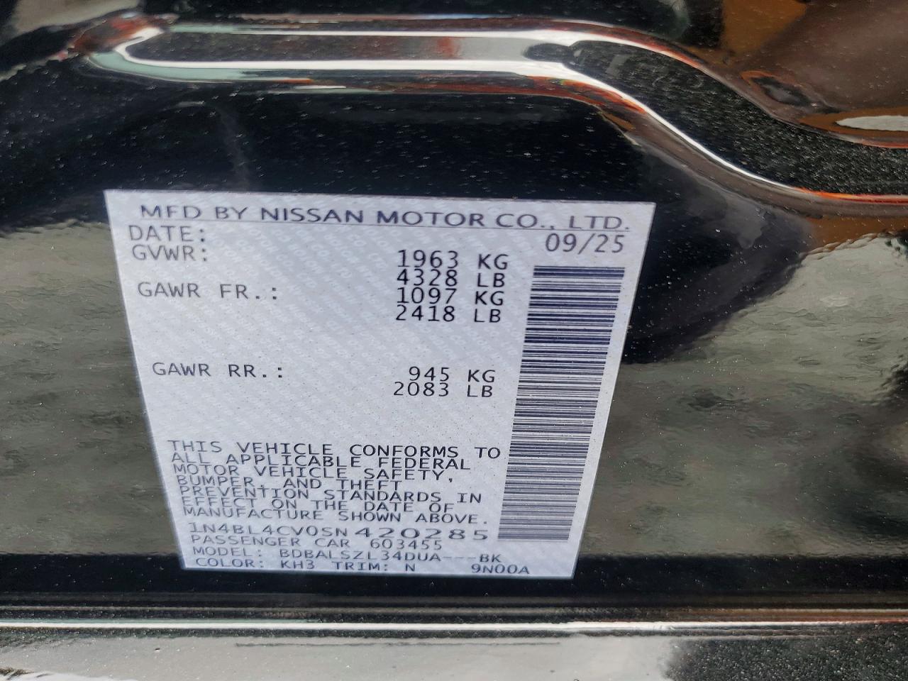 2025 NISSAN ALTIMA SR photo 23