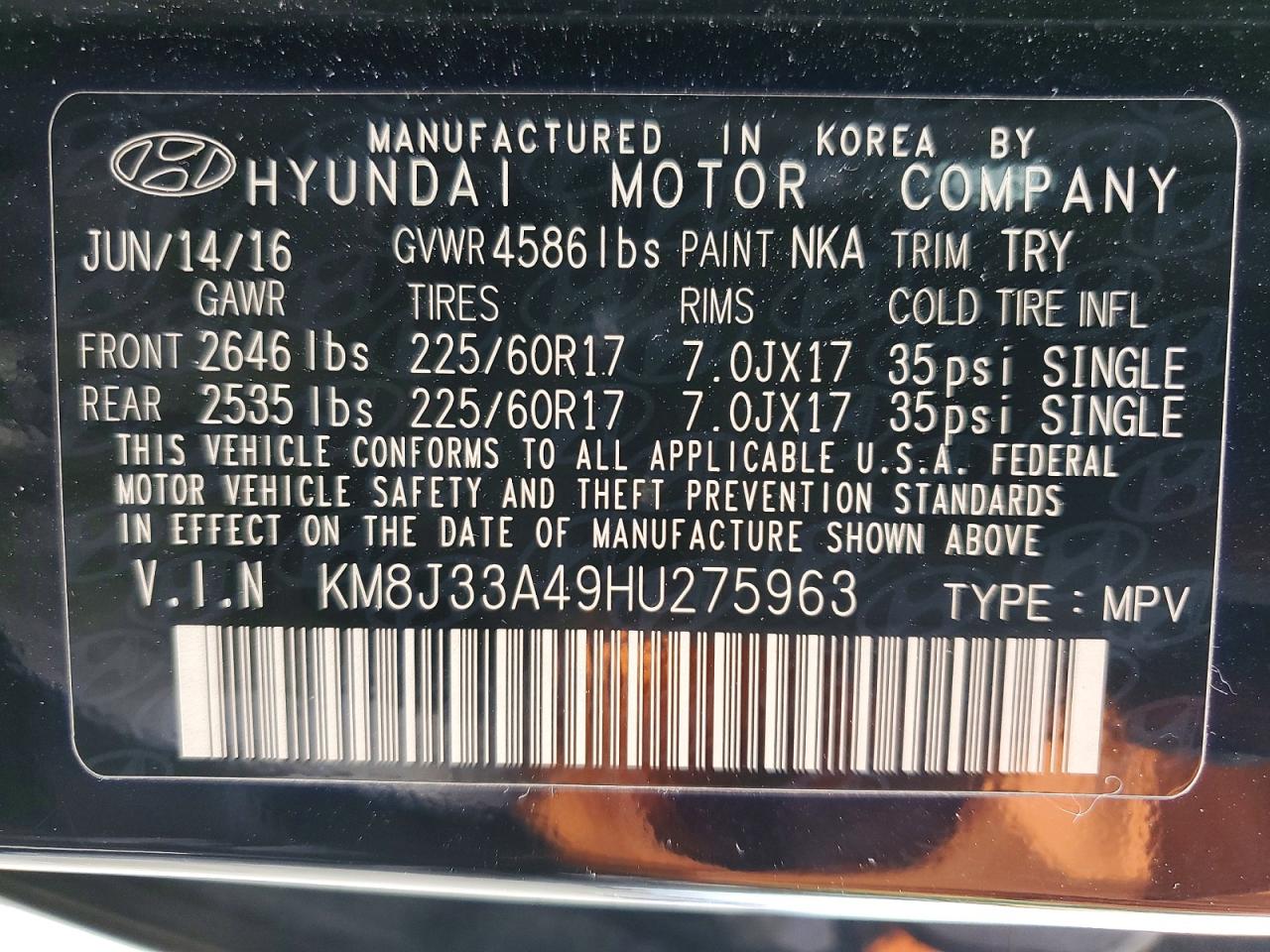2017 HYUNDAI TUCSON SE photo 13