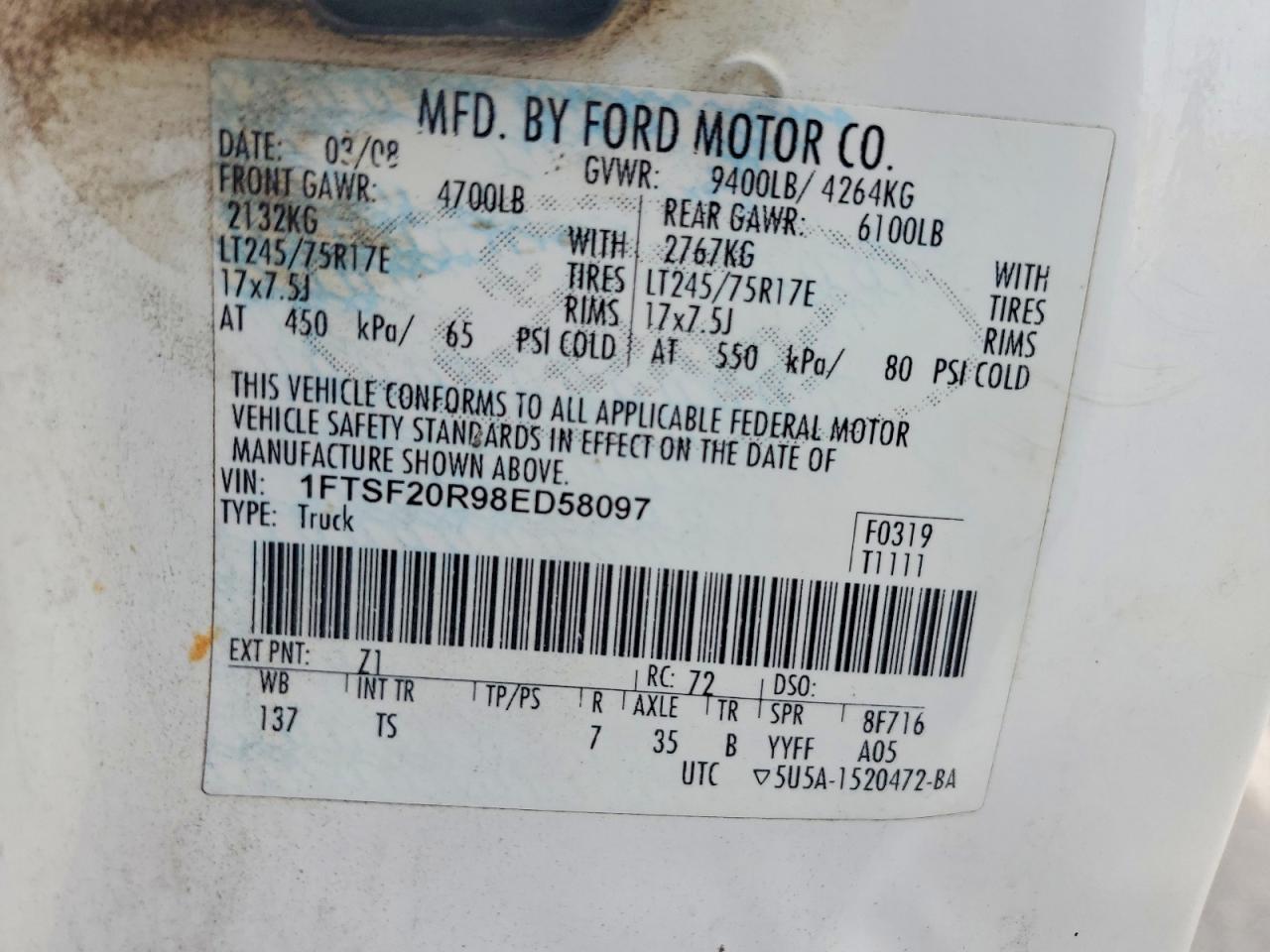 2008 FORD F250 SUPER DUTY photo 12