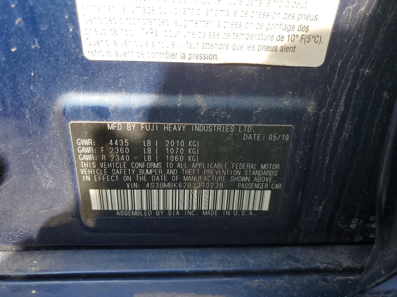 2011 SUBARU LEGACY 2.5I LIMITED photo 23