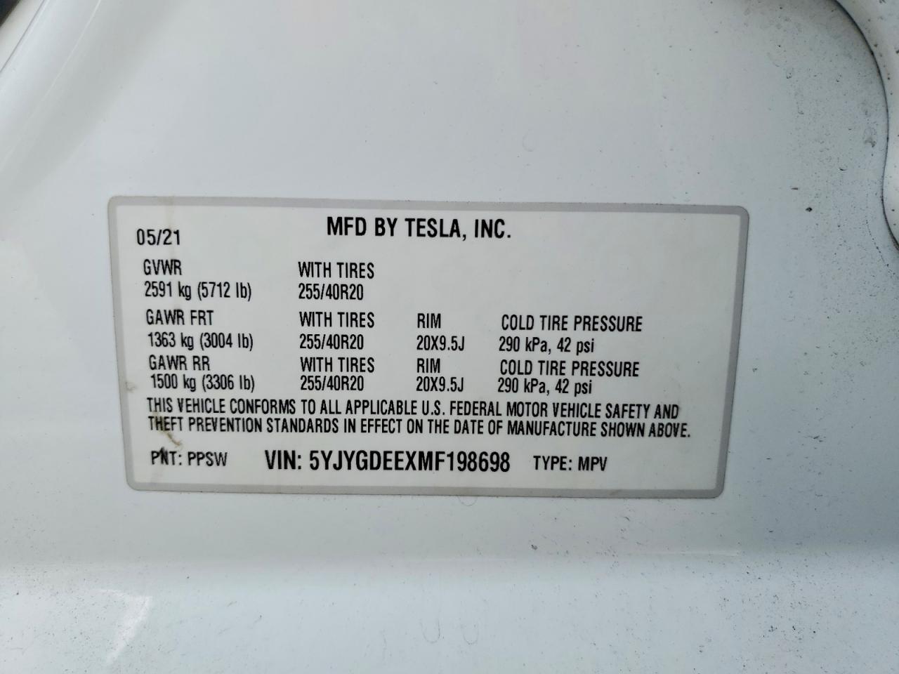 2021 TESLA MODEL Y photo 12