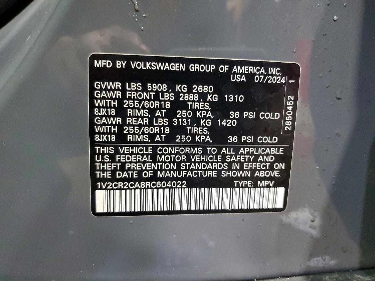 2024 VOLKSWAGEN ATLAS PEAK EDITION SE photo 53
