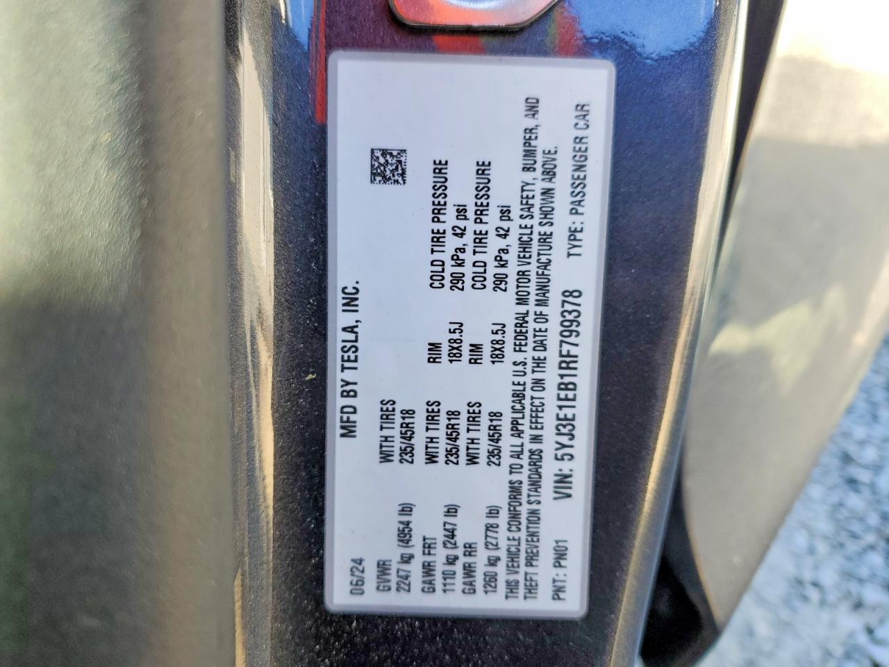 2024 TESLA MODEL 3 photo 12