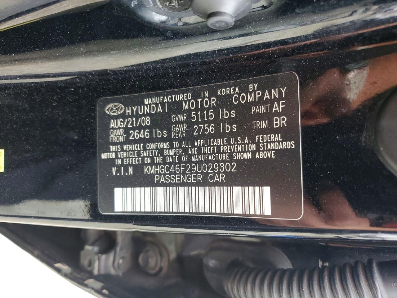 2009 HYUNDAI GENESIS 4.6L photo 12