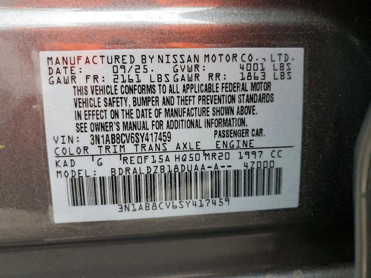 2025 NISSAN SENTRA SV photo 12