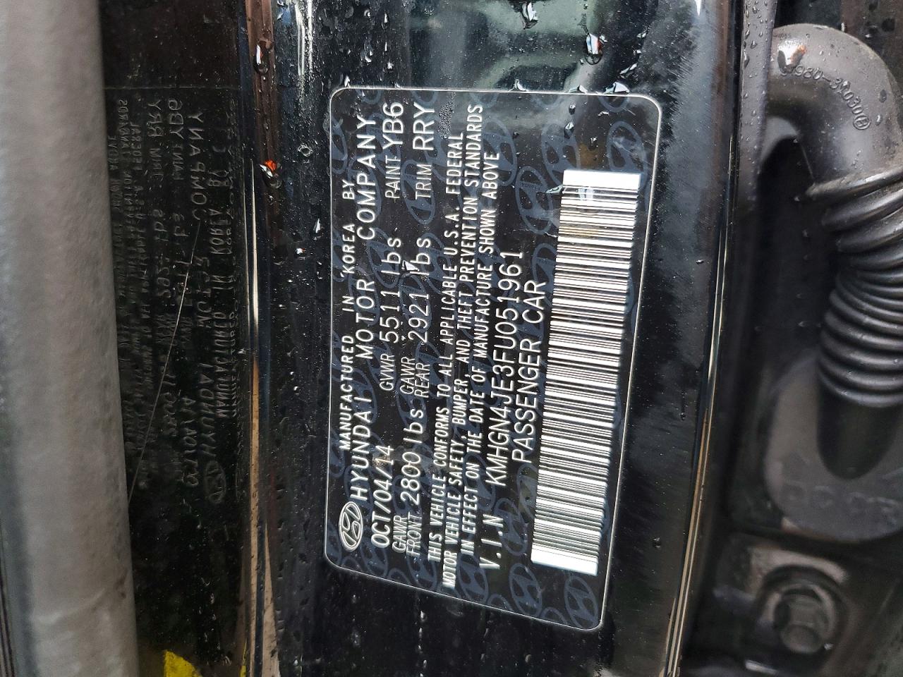 2015 HYUNDAI GENESIS 3.8L photo 34