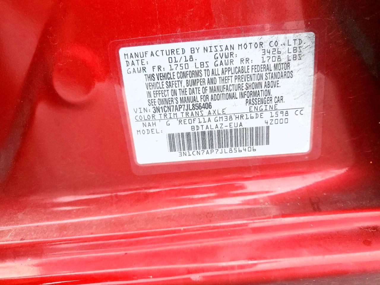 2018 NISSAN VERSA photo 13