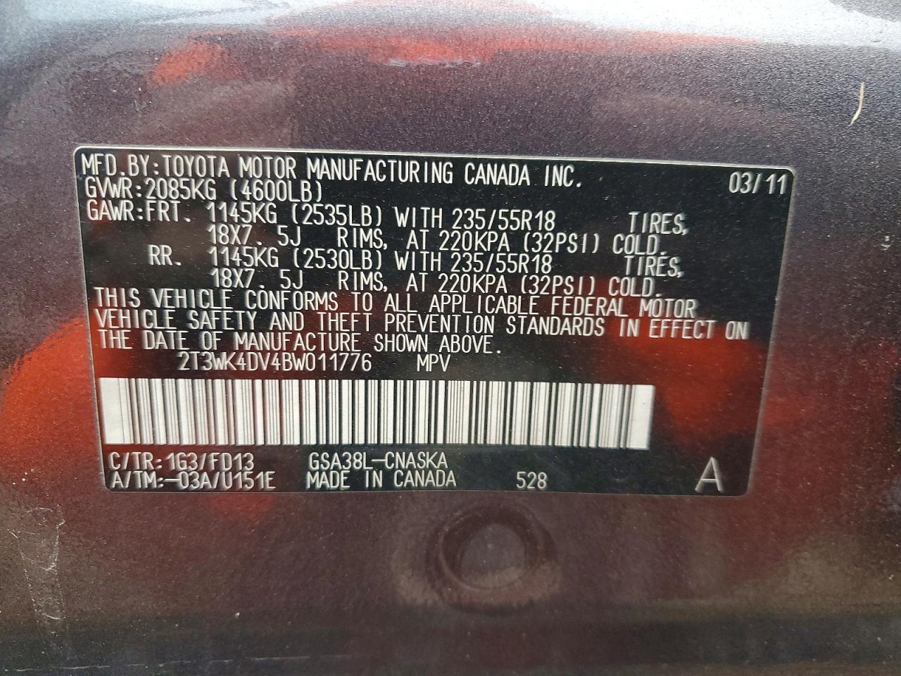 2011 TOYOTA RAV4 SPORT photo 25