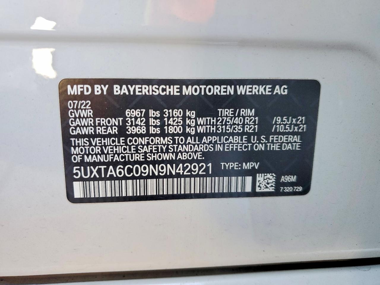 2022 BMW X5 XDRIVE45E photo 13
