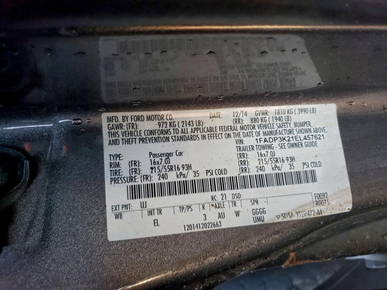 2014 FORD FOCUS photo 23