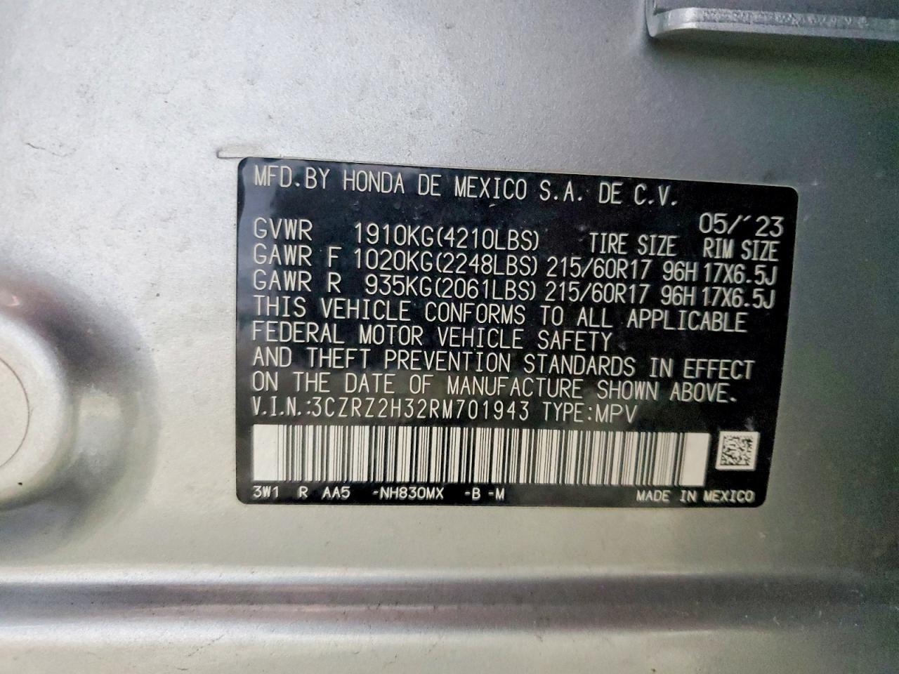 2024 HONDA HR-V LX photo 13