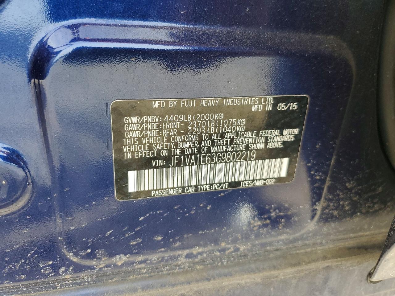 2016 SUBARU WRX PREMIUM photo 12