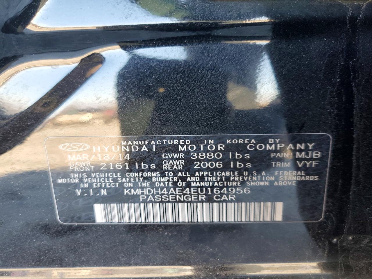 2014 HYUNDAI ELANTRA SE photo 12