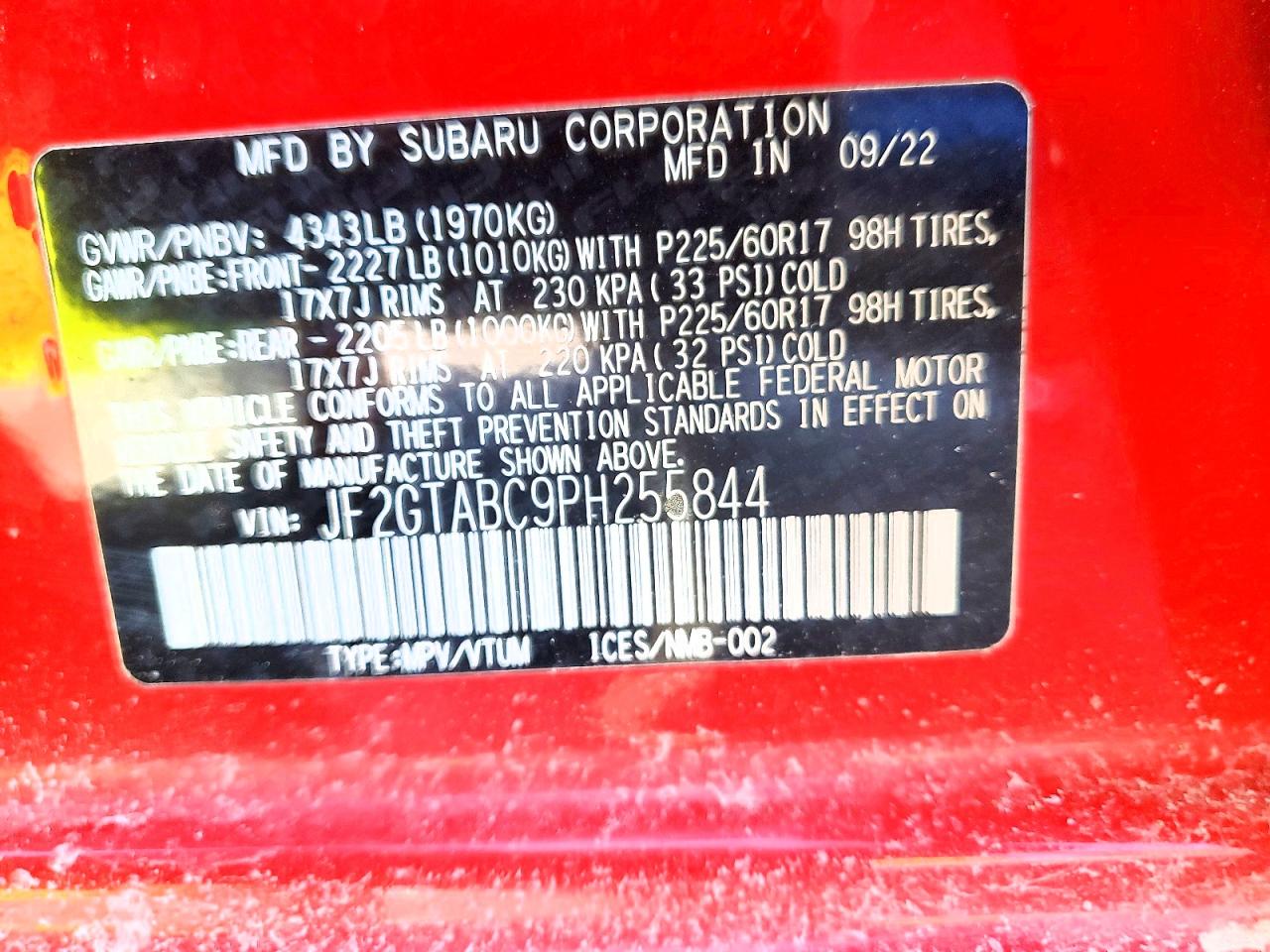 2023 SUBARU CROSSTREK photo 13