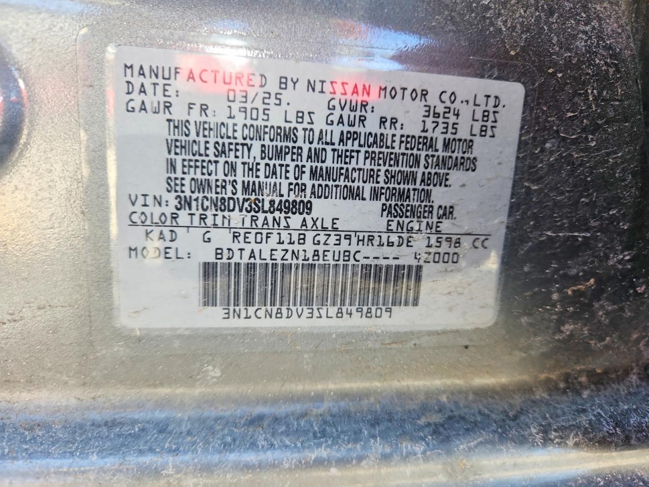 2025 NISSAN VERSA S photo 12