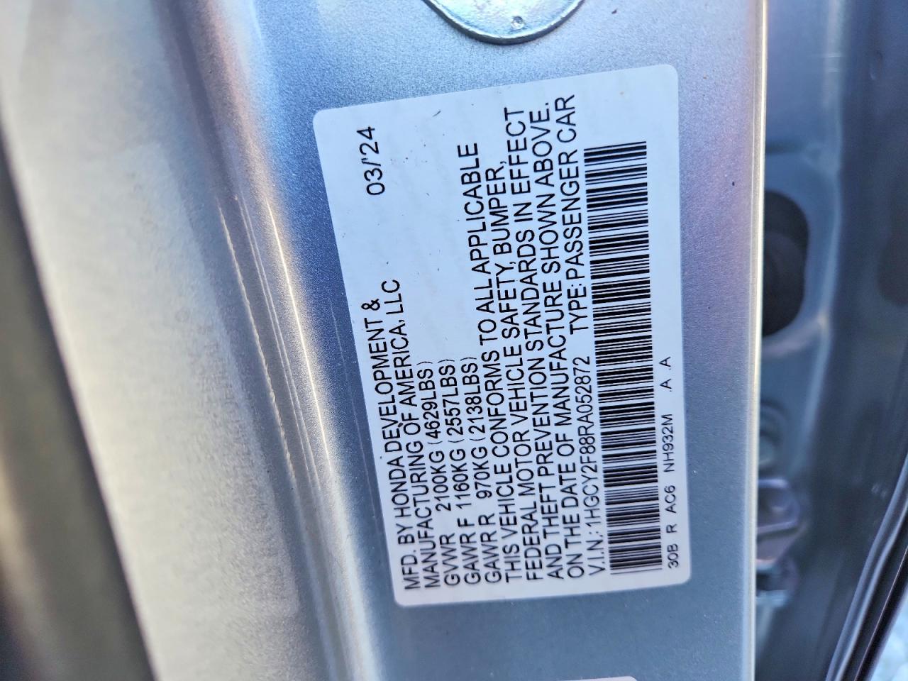 2024 HONDA ACCORD TOURING HYBRID photo 13