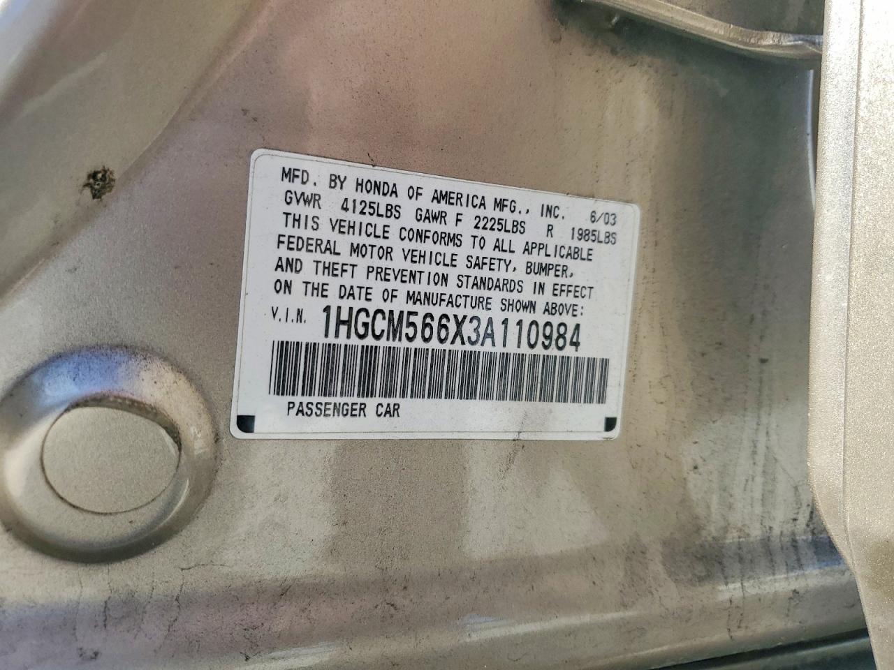2003 HONDA ACCORD EX photo 23